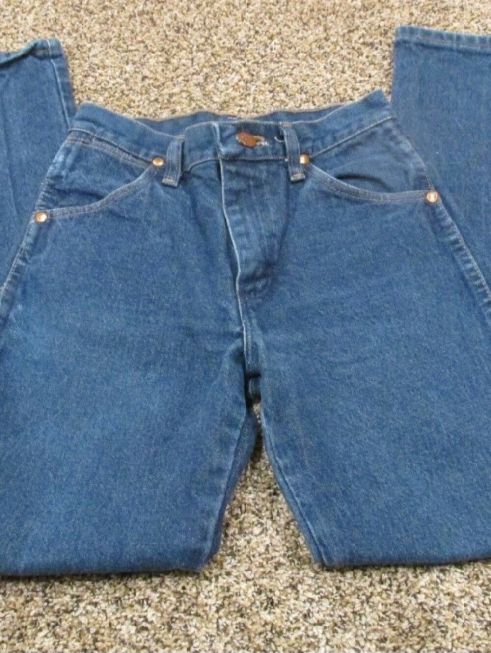 Wrangler‎ Zip Up Jeans Youth Boys 12 Reg 3MWZ8P Blue Denim Western Cowboy Pants